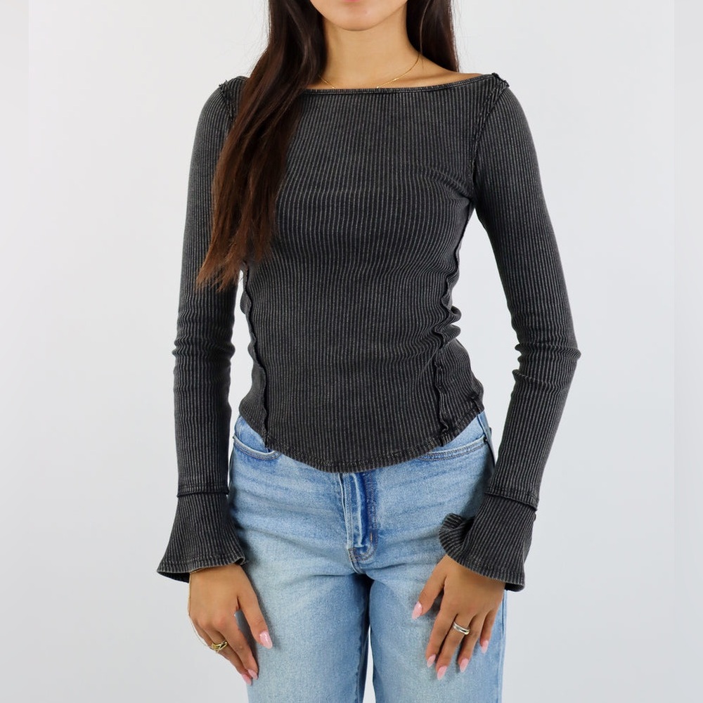 FREE PEOPLE We The Free Soul Sister Ribbed Top Black NWT Size XS - Picture 13 of 16
